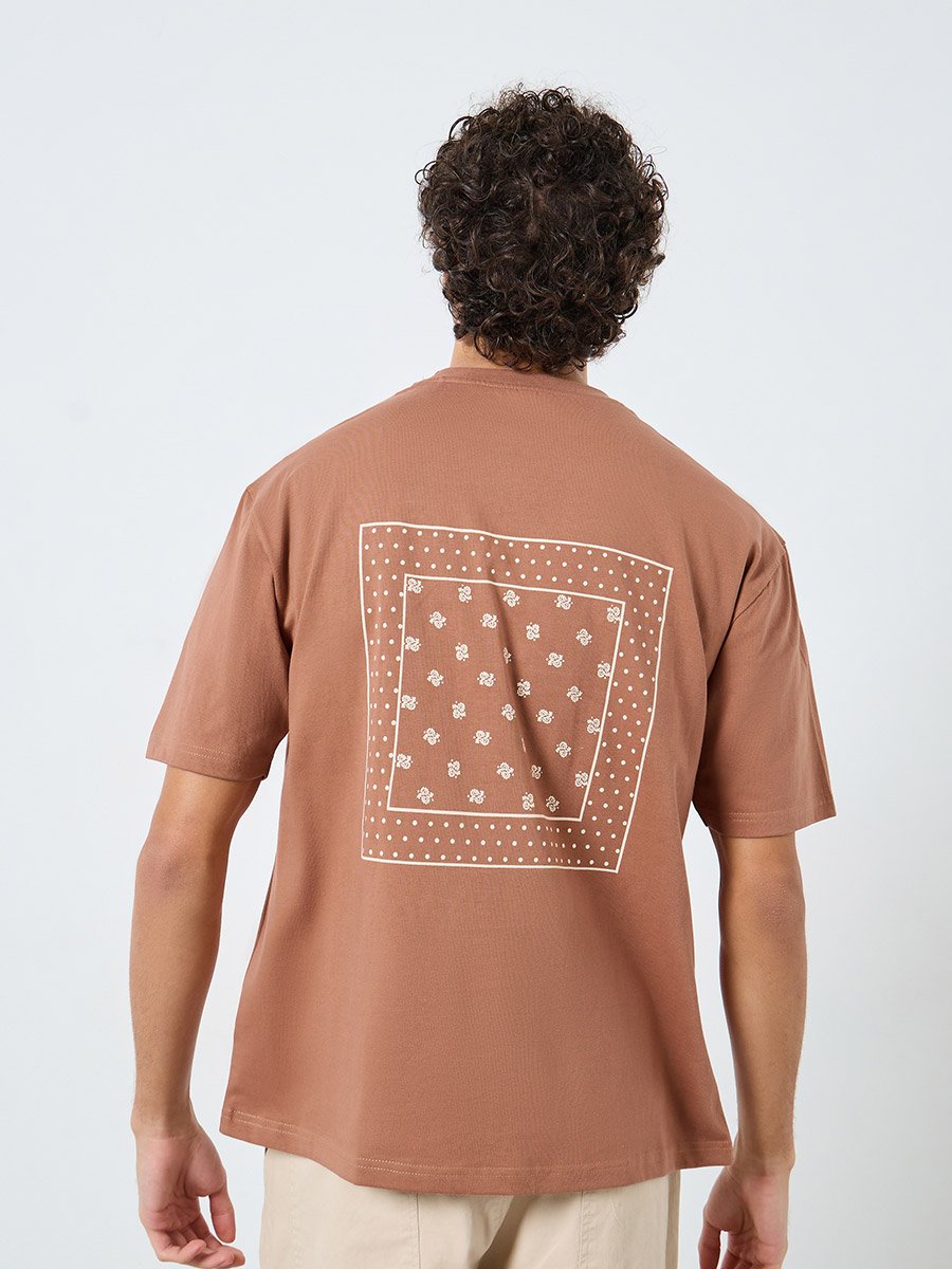 Bandana Print Oversized Cotton T-Shirt