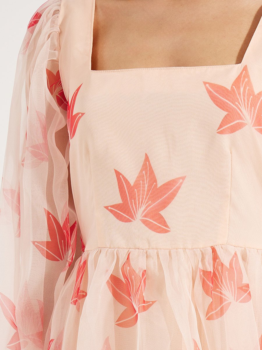 Tie-Up Back Square Neck Maxi Dress