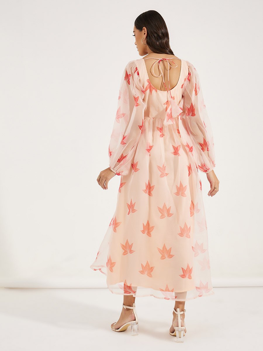 Tie-Up Back Square Neck Maxi Dress