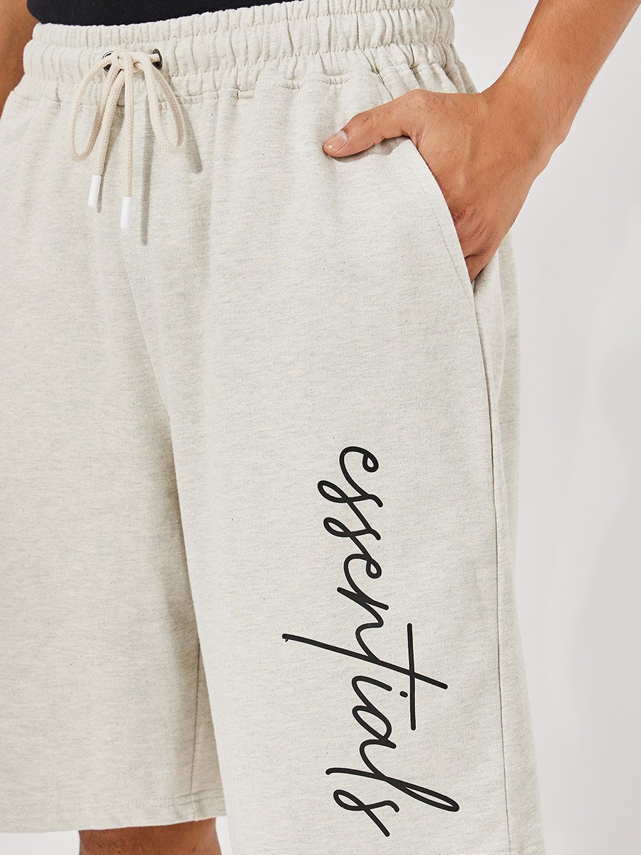 Essentials Print Oversized Cotton Shorts