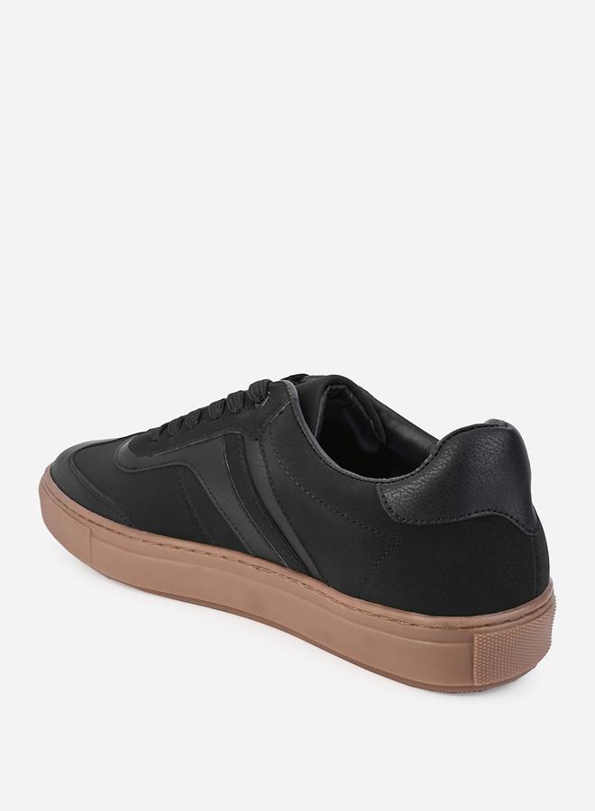 Panelled Rubber Sole Lace Up Sneakers