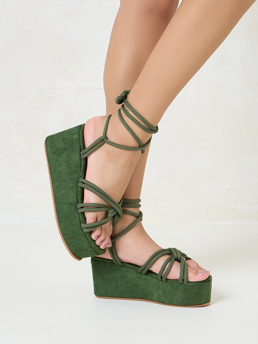 Wedge Sandals Sandals With Wrap Around Ankle Straps Platform Sandals Sandals Espadrille Wedge Ankle Wrap Espadrille Wedge Ankle  Strap Strappy Wedge Shoes The Syra