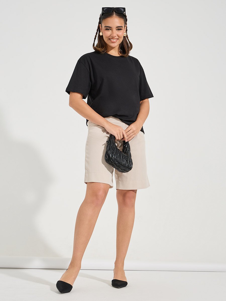 Oversized Plain Dropped Shoulder T-Shirt