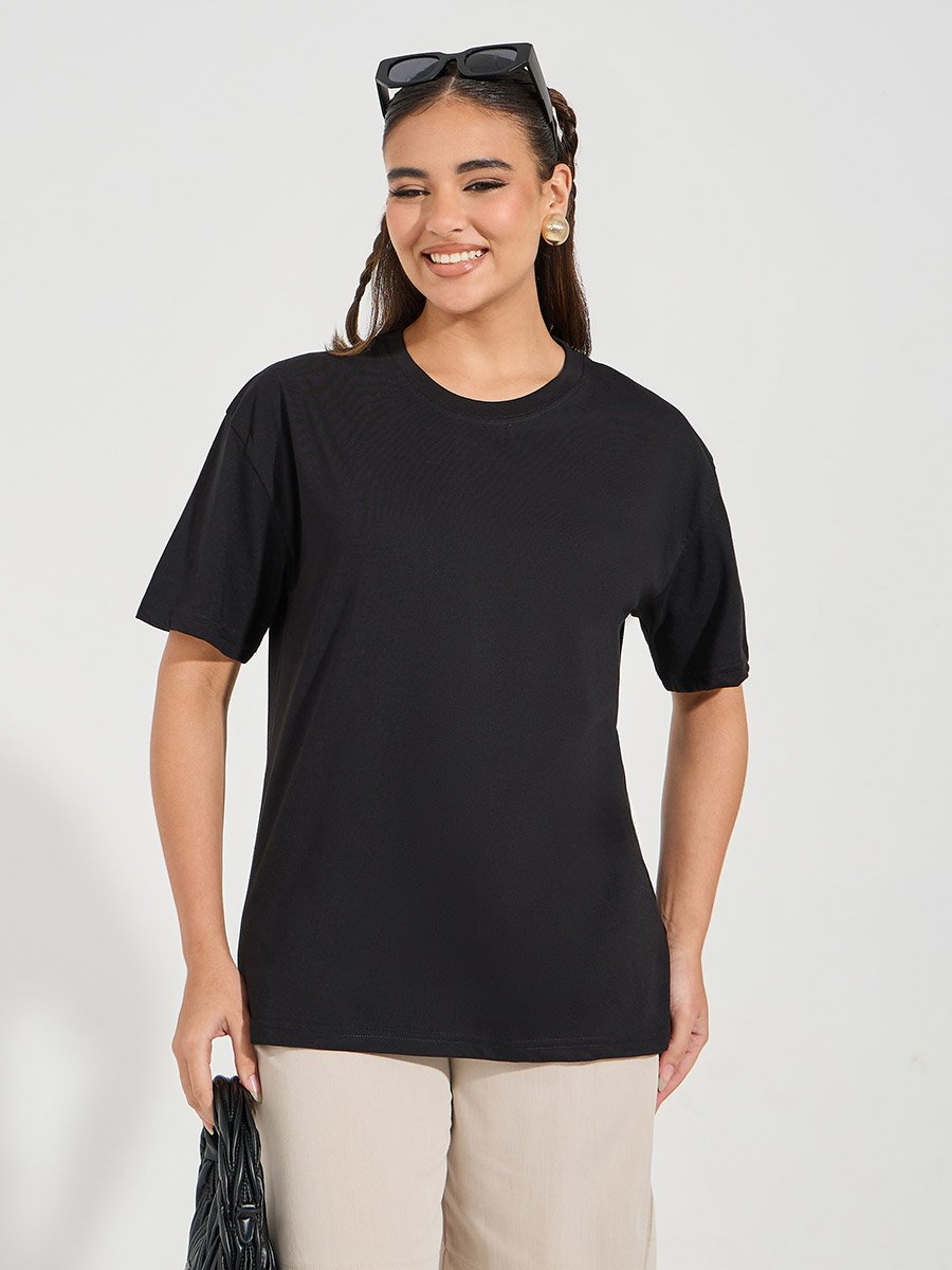Oversized Plain Dropped Shoulder T-Shirt