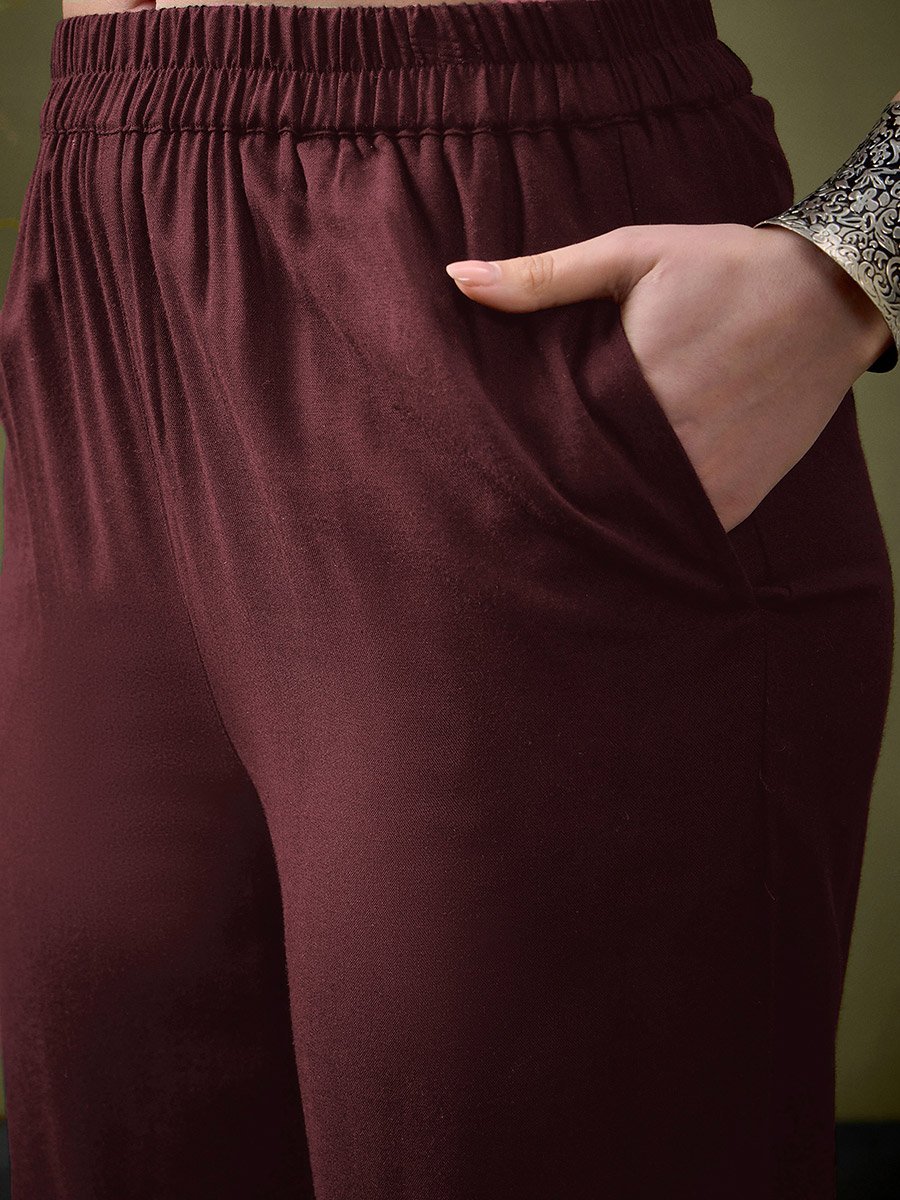 Embroidered Pocket Shirt and Palazzo Set