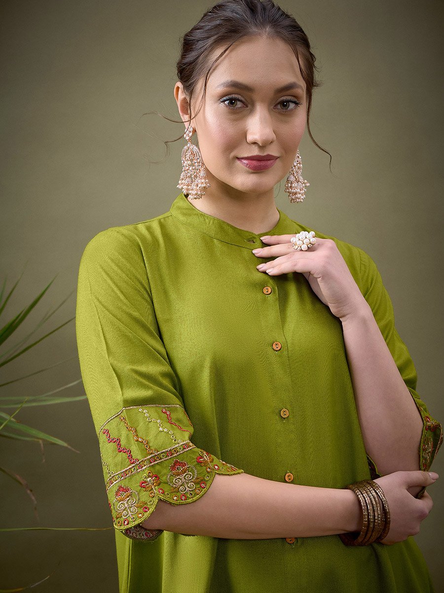 Embroidered Shirt and Pants Co-Ords