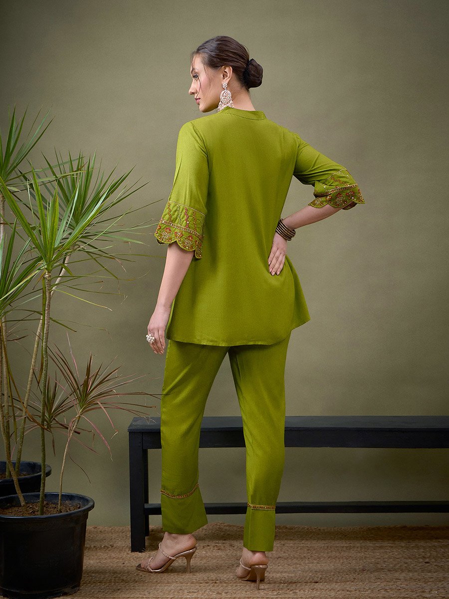 Embroidered Shirt and Pants Co-Ords