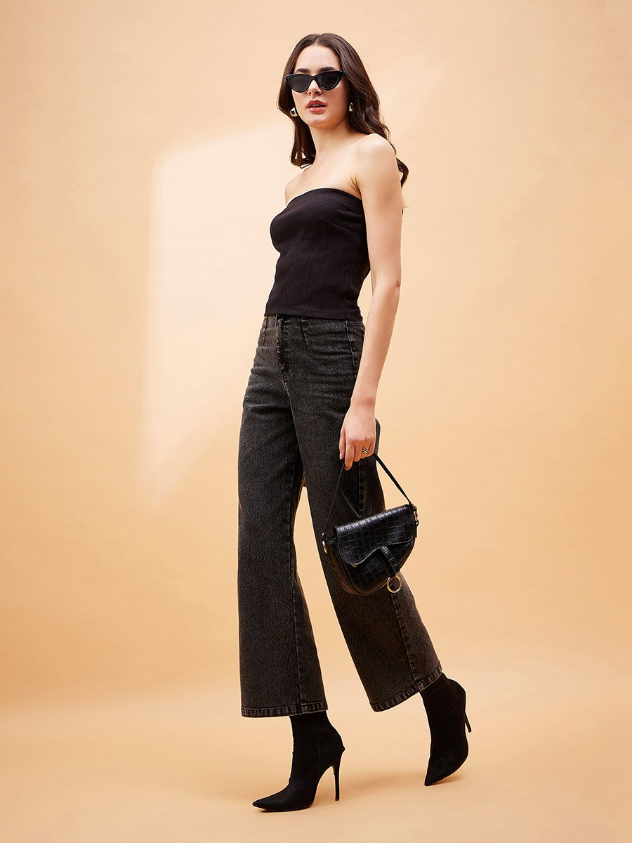 High Rise Front Dart Jeans with Back Pockets