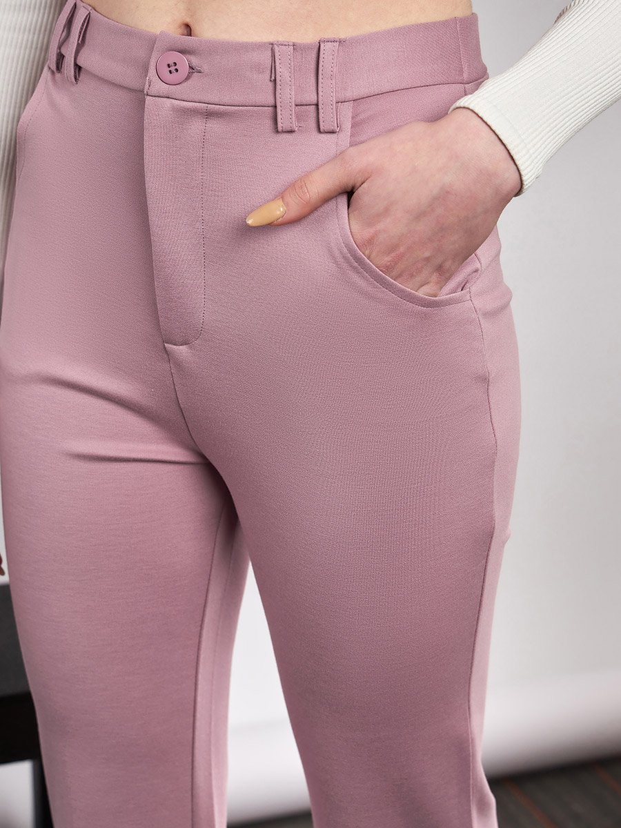 Solid Knit Bell Bottom Pants For Women at UAE | Styli Solid Knit Bell Bottom Pants For Women at UAE | Styli