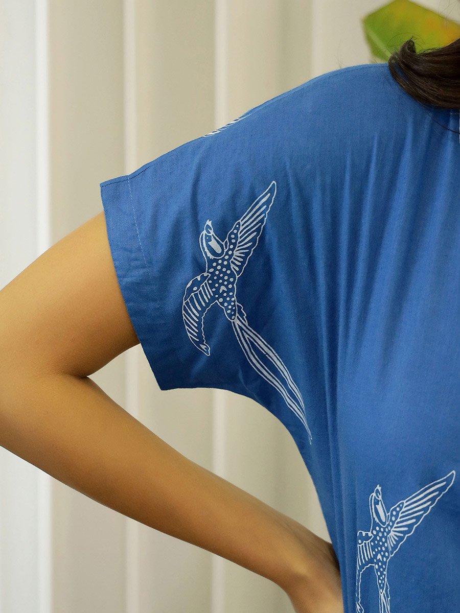 Cotton Bird Print Top and Pyjama Set