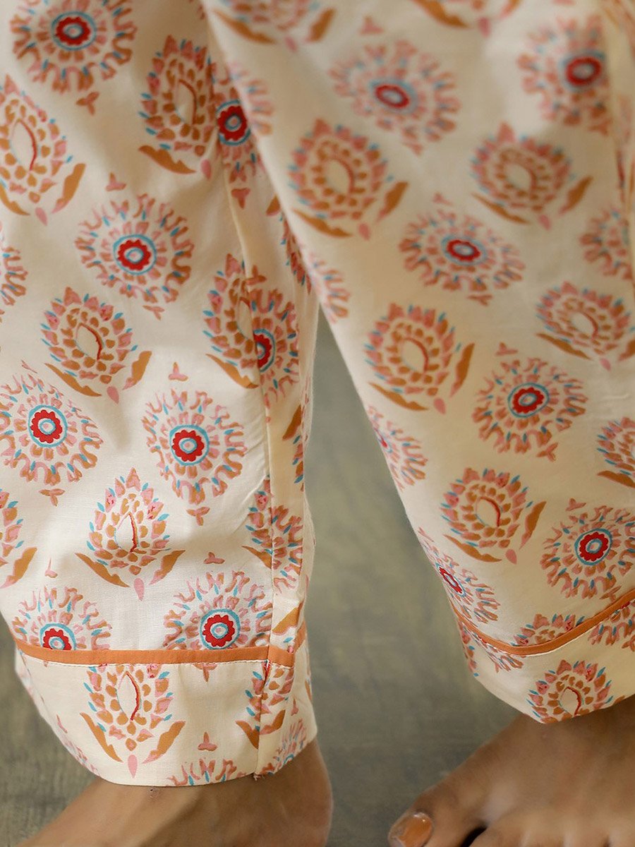 All Over Print Cotton Shirt and Pyjama Set