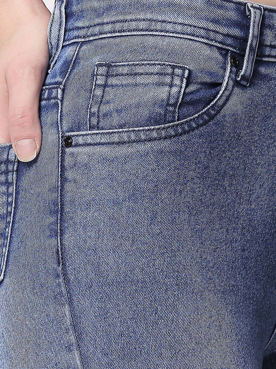 جينز بوت كات بنسيج مطاطي وخصر متوسط