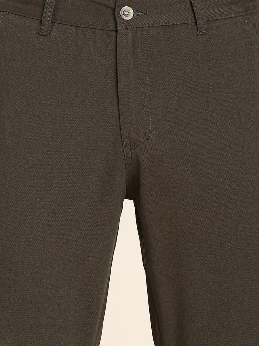 Solid Casual Trouser with Cargo Pocket