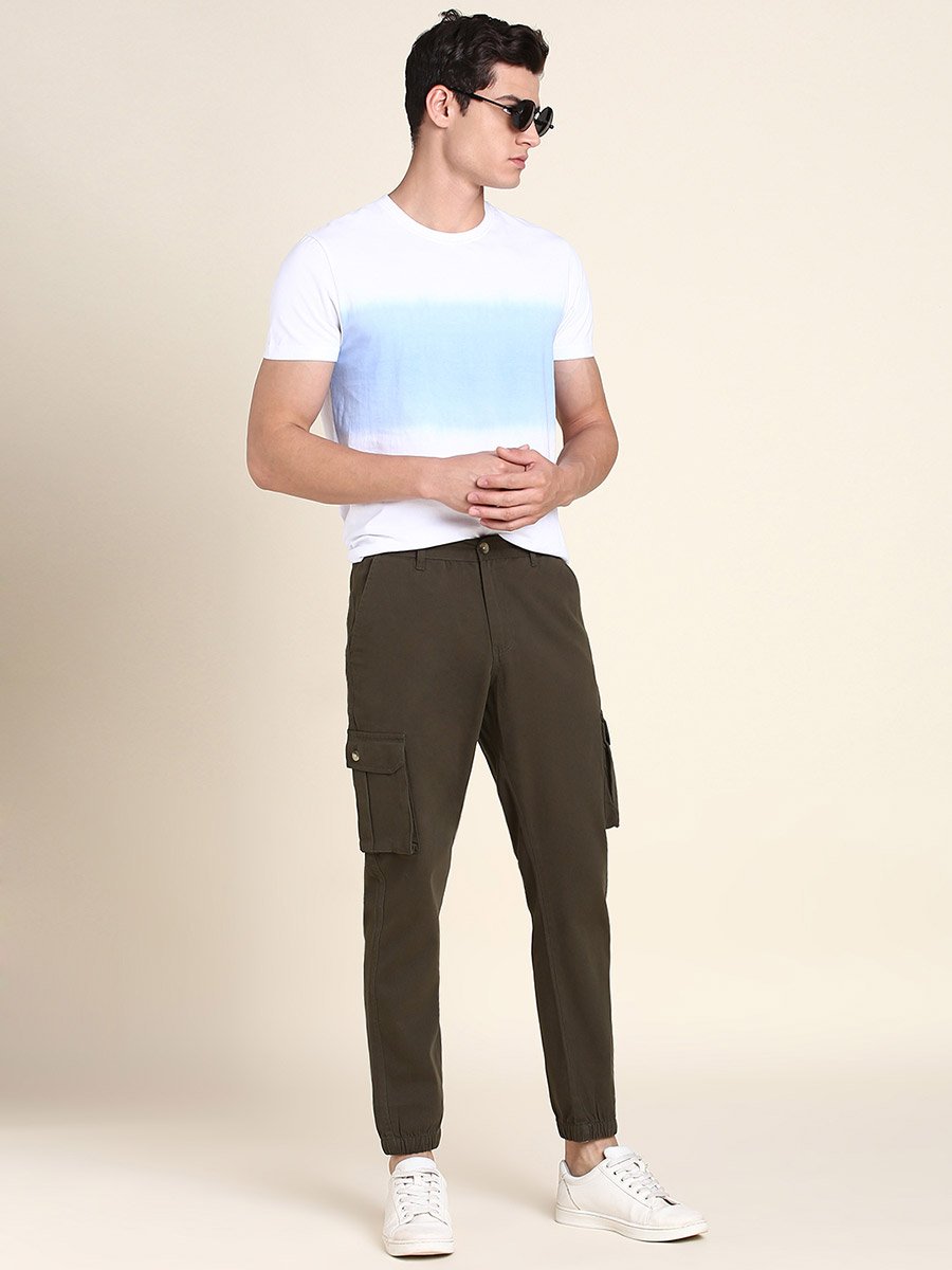 Solid Casual Trouser with Cargo Pocket