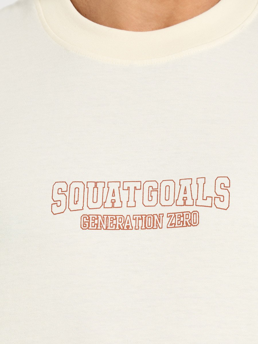 Cotton Rich Chest Printed Oversized Athleisure T-Shirt