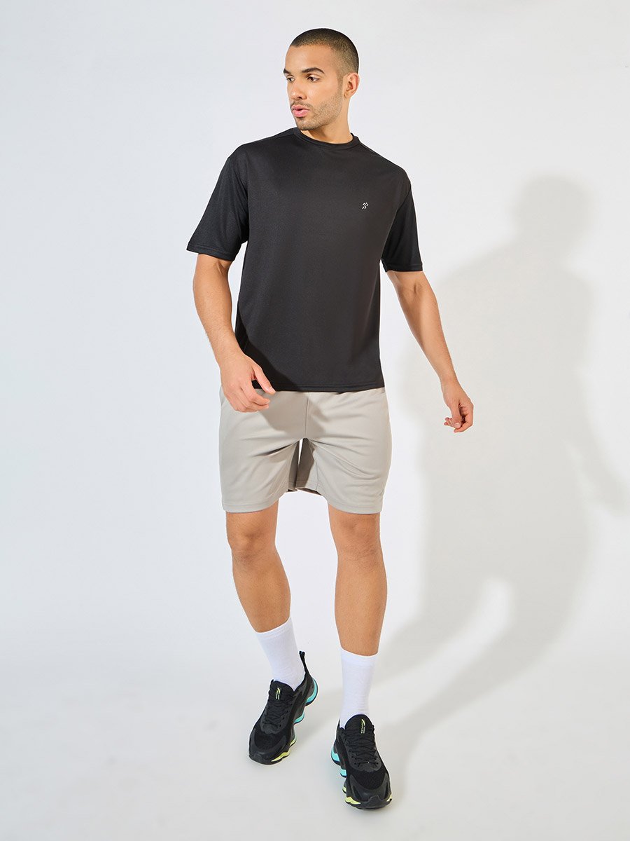 Oversized Breathable Mesh Yoke Training T-Shirt