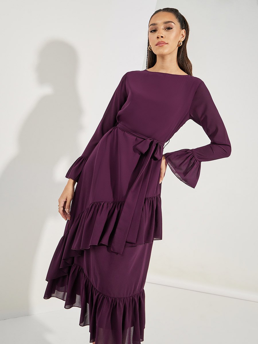 asymmetric overlay dress Olive Green Asymmetrical Hem Dress