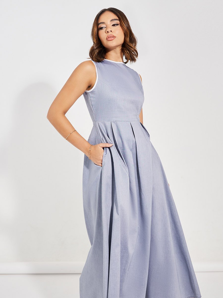 how long is a 48 inch dress 100% Cotton Tan Maxi Skirt - All Skirts main image 1