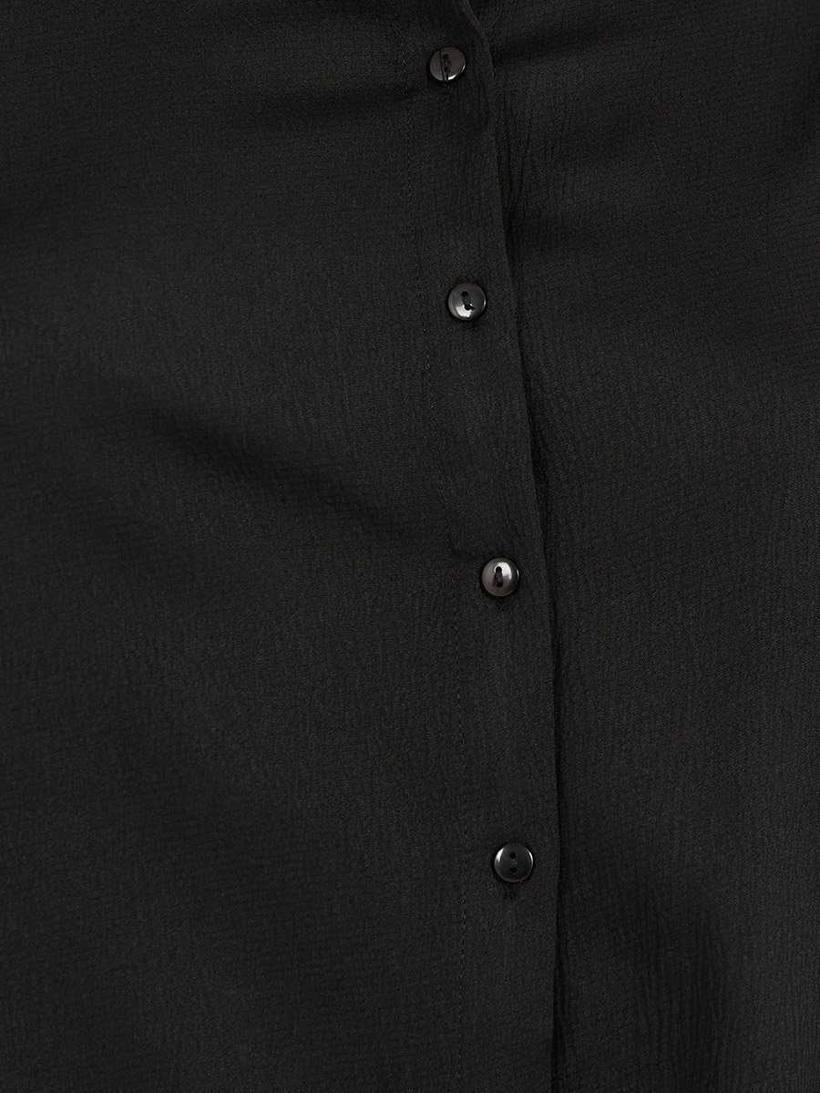 Black Oversized Creased Longline Shirt