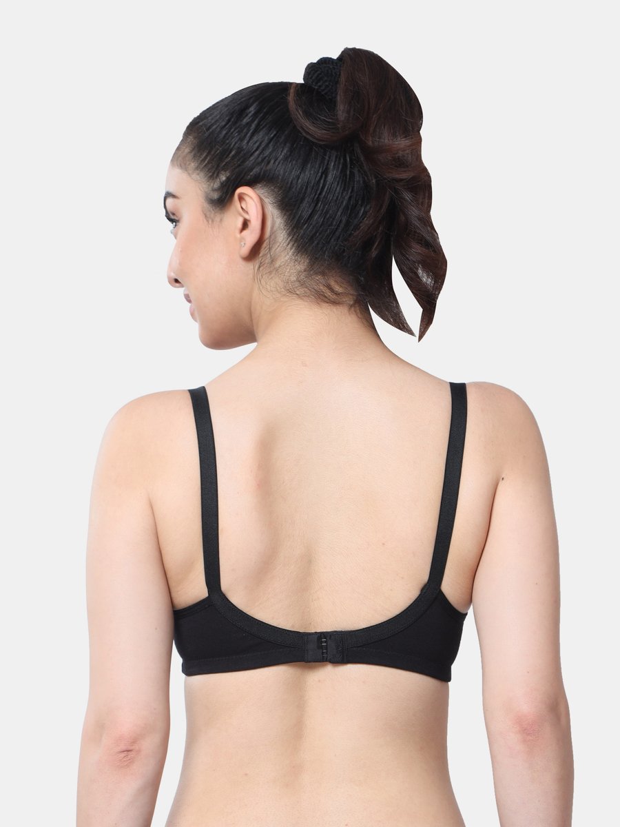Padded Cotton Lace Insert Bra