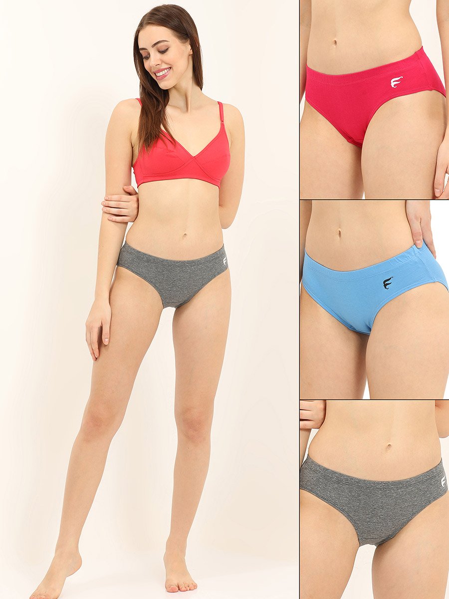 Pack of 3 - Logo Detail Cotton Mid Briefs