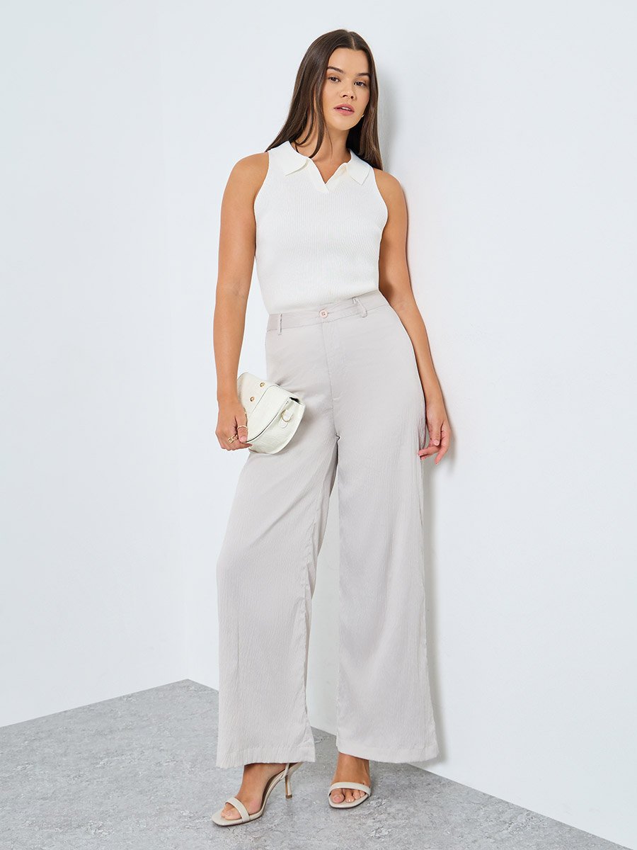 High Rise Straight Fit Basic Pants