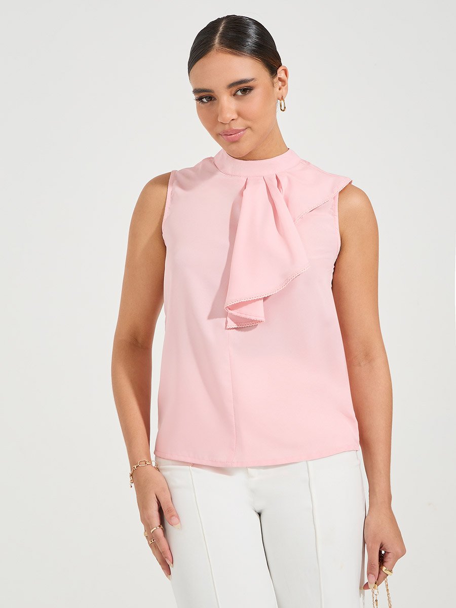 Regular Fit Sleeveless Ruffle Detail Top