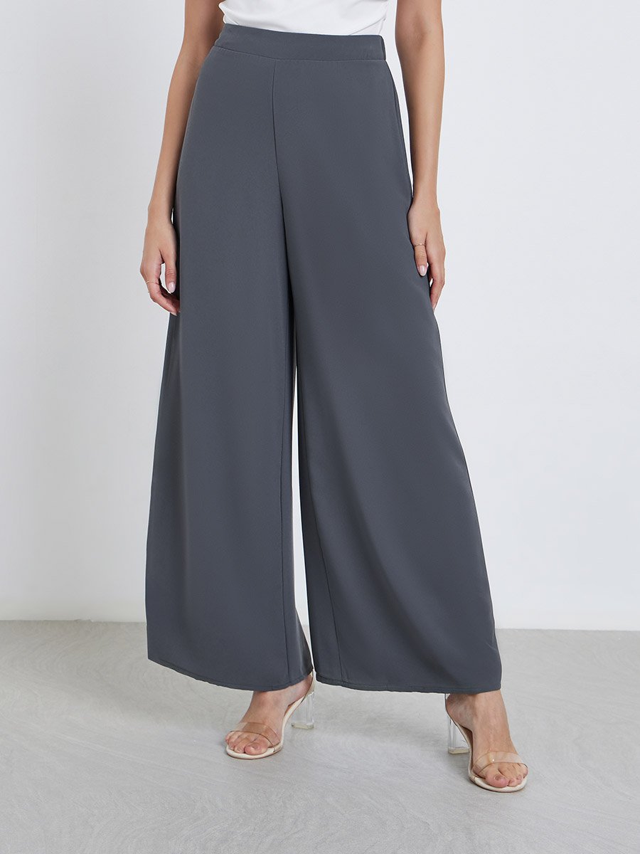 Charcoal Wide Leg Trousers