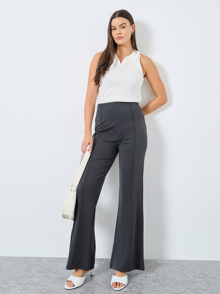 Draped Wide Leg Pants with Pintuck