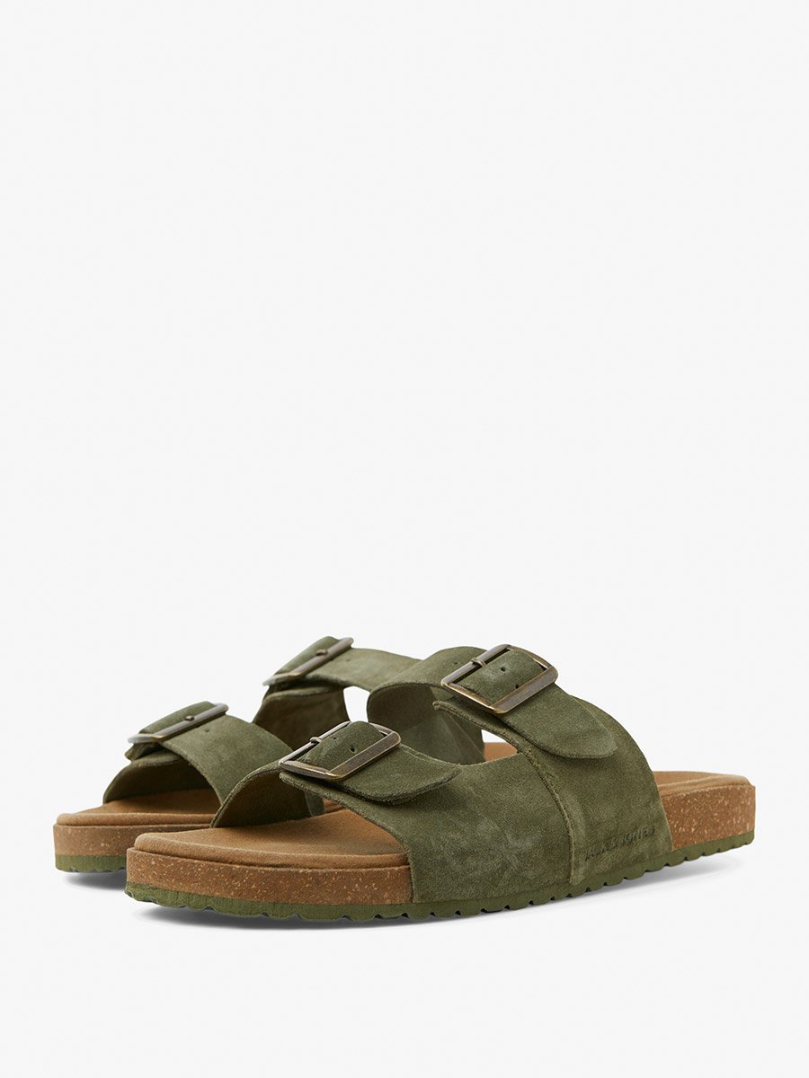Double Buckle Strap Louis Suede Sandal