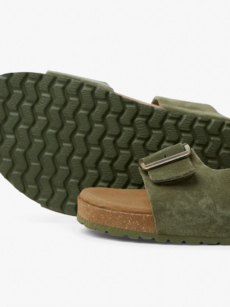 Double Buckle Strap Louis Suede Sandal