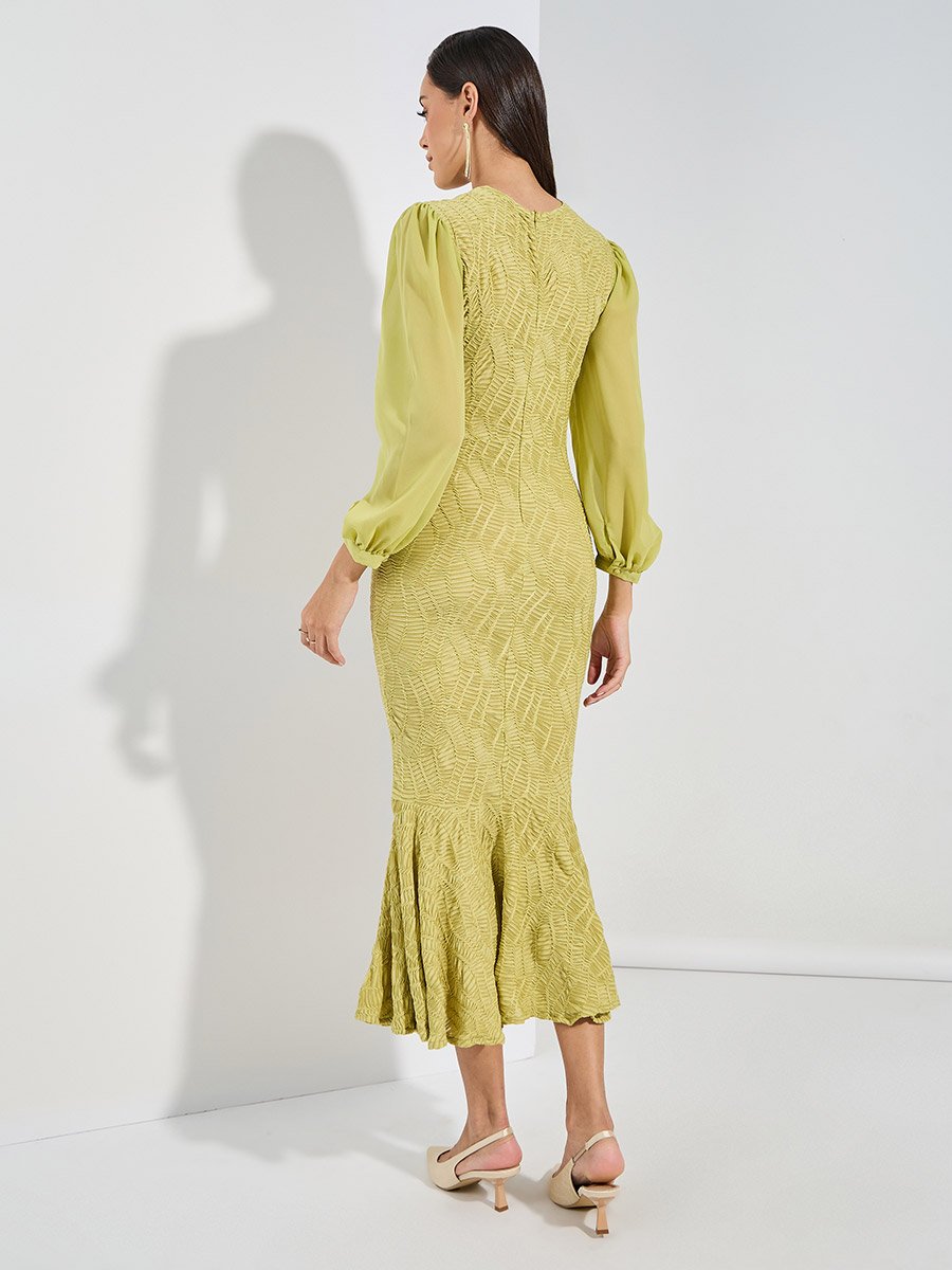 chinese dress ladies Rabat Mermaid Midi Dress Small / Yellow
