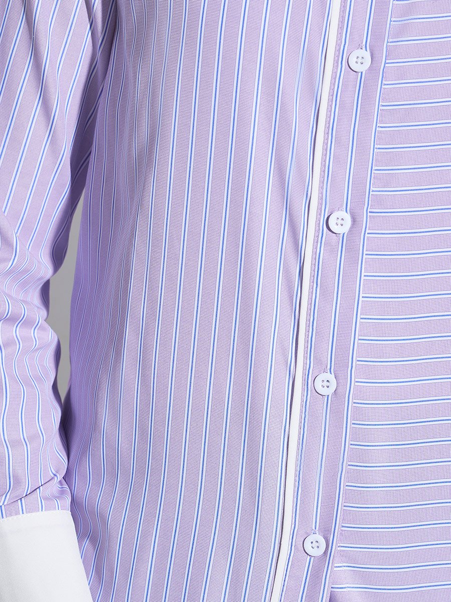Purple Textured Long Sleeve Shirt