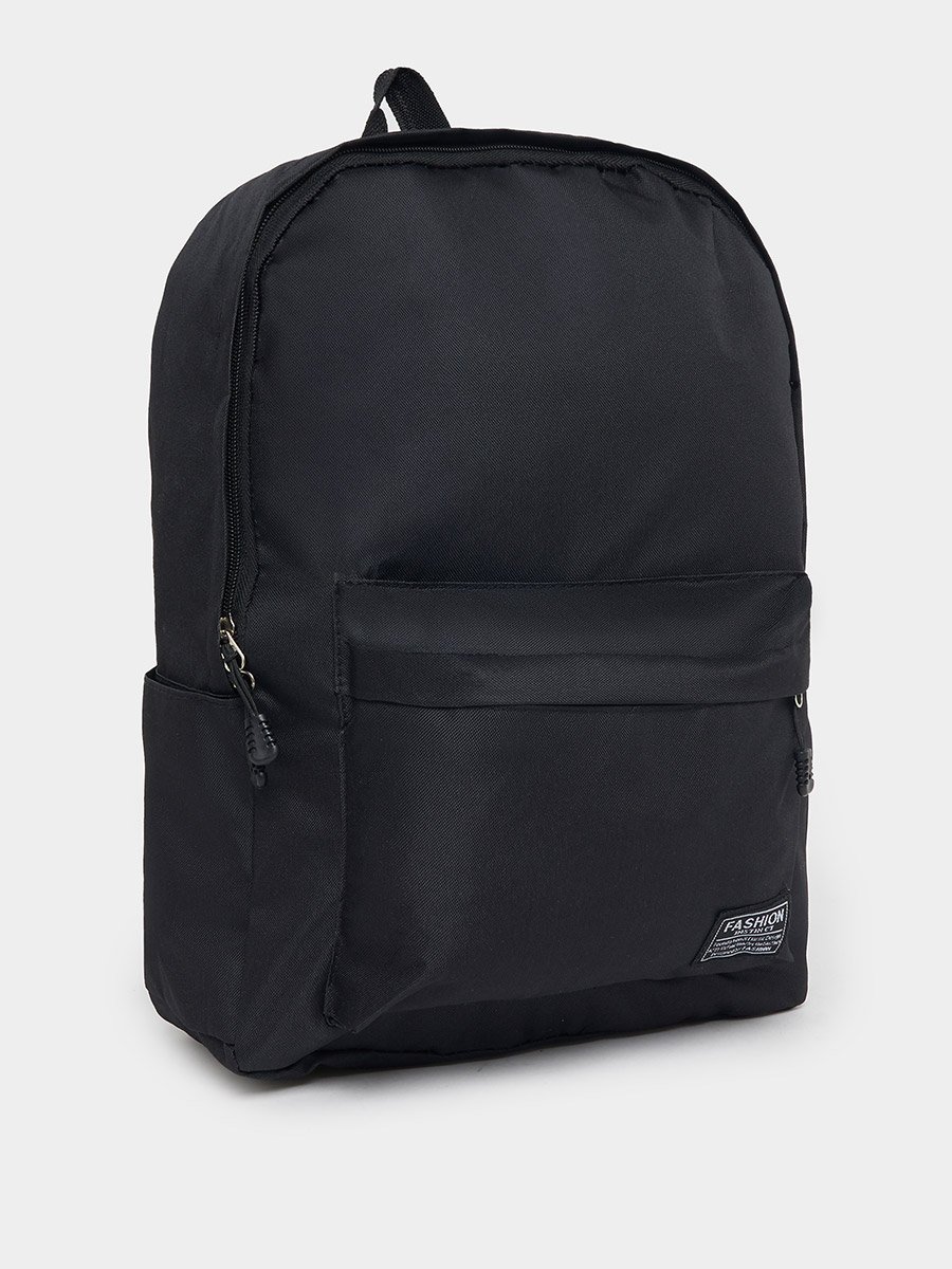 Solid Front Zip Detail Backpack