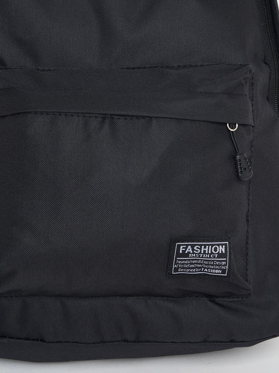 Solid Front Zip Detail Backpack
