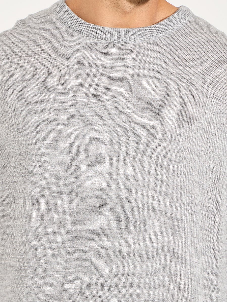 Relaxed Fit Crew Neck Sweater with Dropped Shoulder