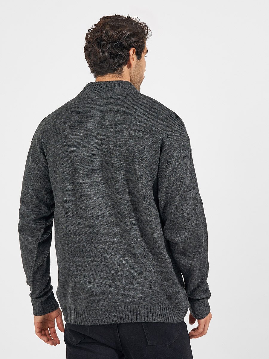 Relaxed Fit Quarter Zip Up Lightweight Sweater