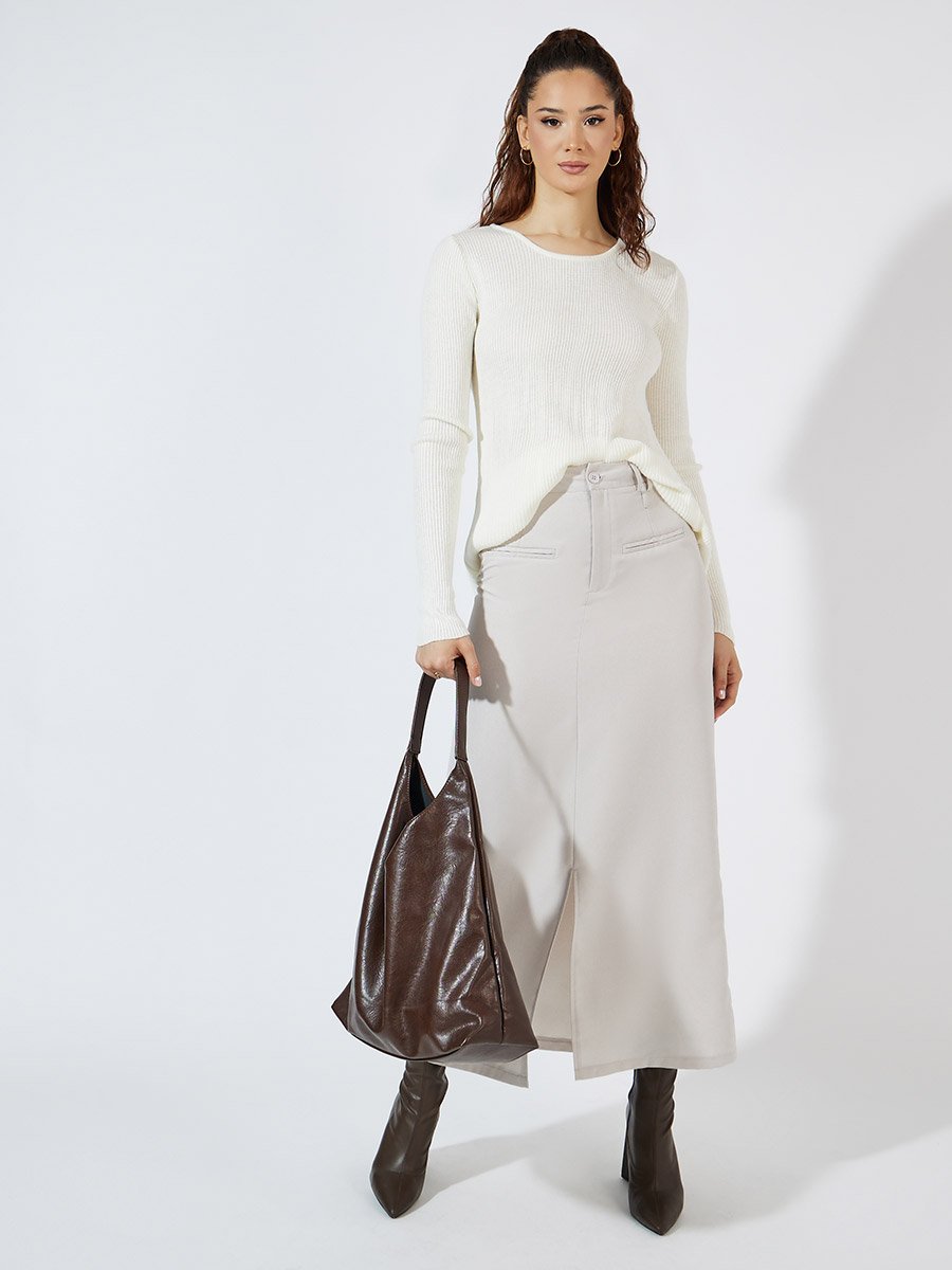 Rib Fitted Regular Length Sweater
