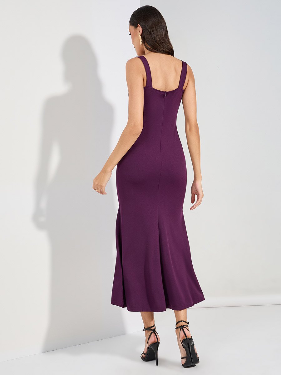 Sleeveless Bodycon Maxi Dress with Split Hem For Women at Kuwait | Styli