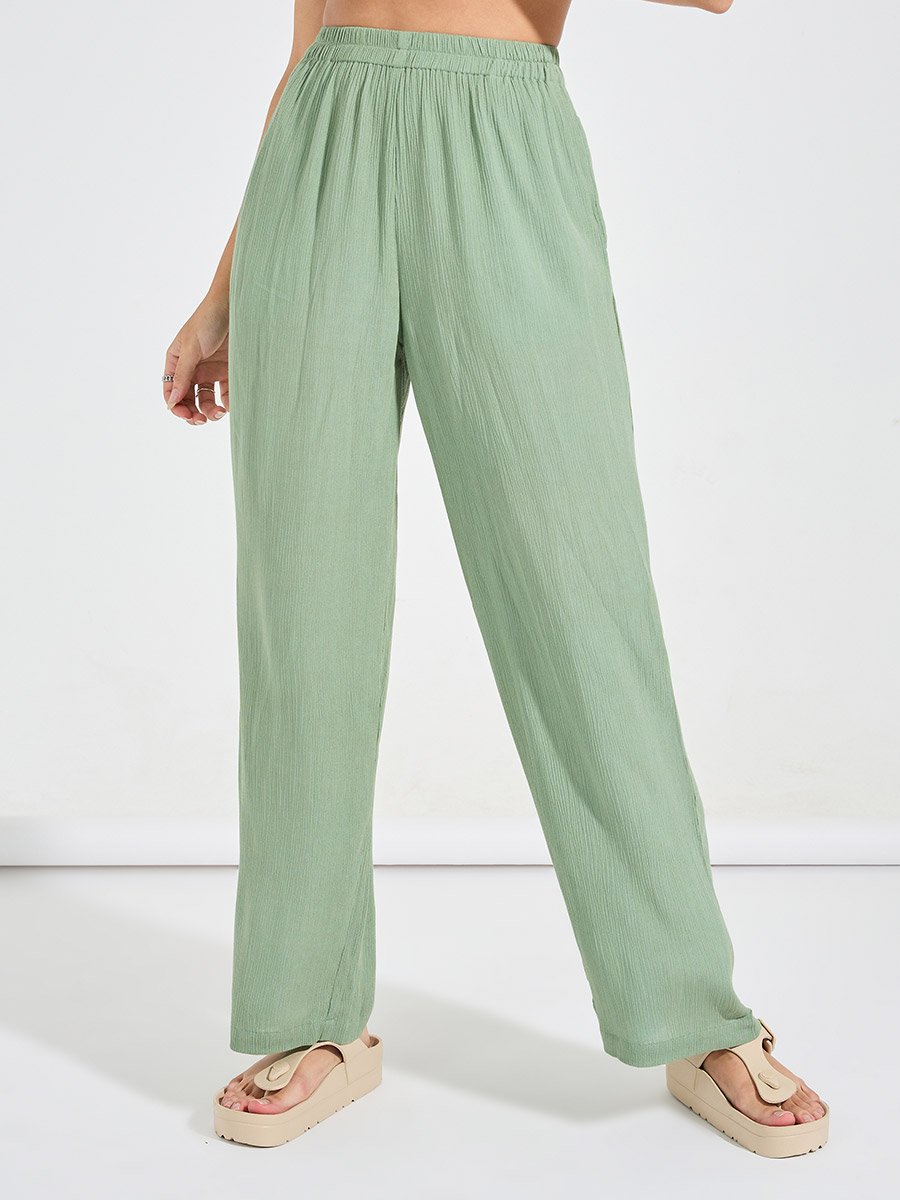Textured Boxy Shirt and Wide Leg Pants Co-Ords