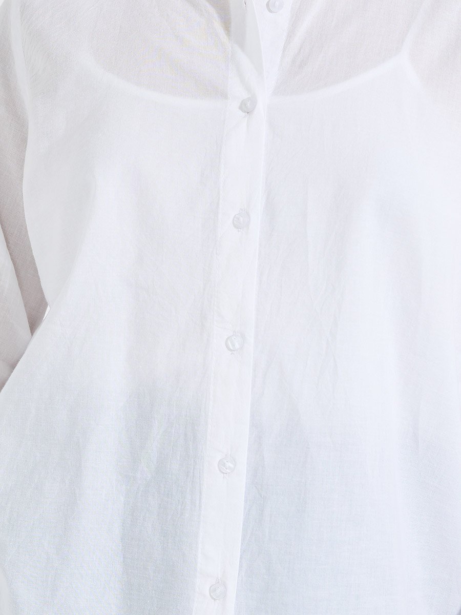 Schiffli Detail Shirt with Inner Cami