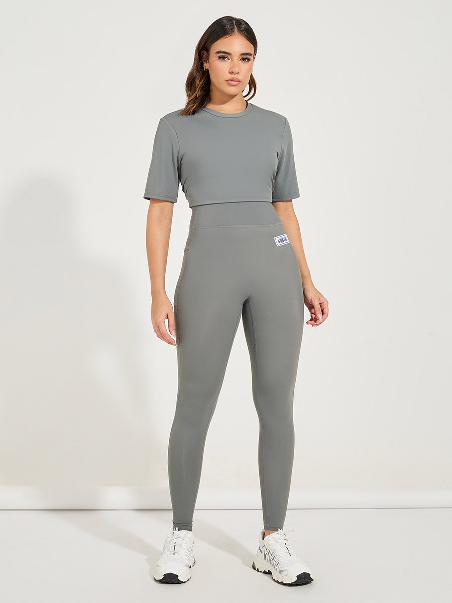 Gymspire Edition - Label Back Stitch Contour Detail Leggings