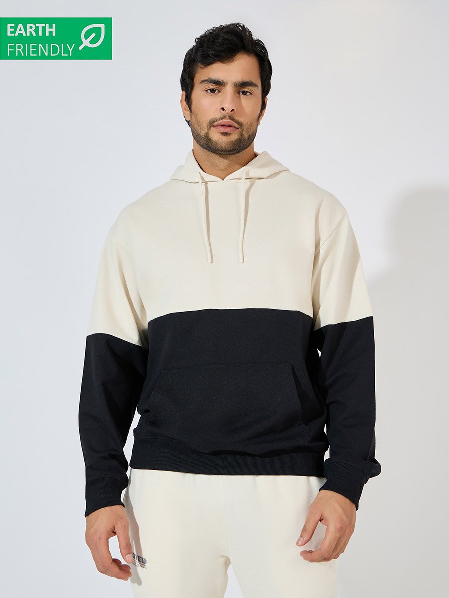 Eco Earth Relaxed Fit Color Block Terry Hoodie