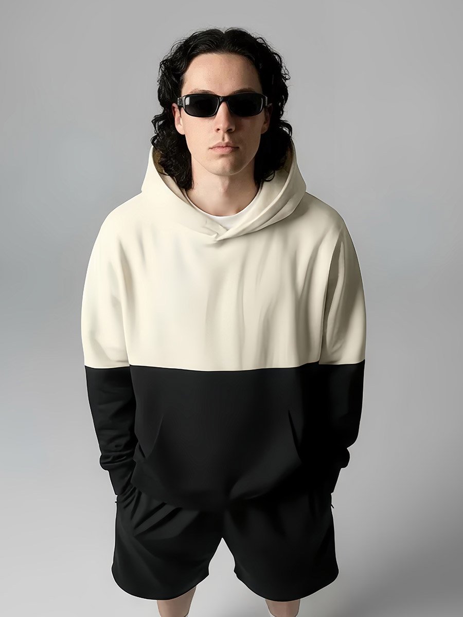 Eco Earth Relaxed Fit Color Block Terry Hoodie
