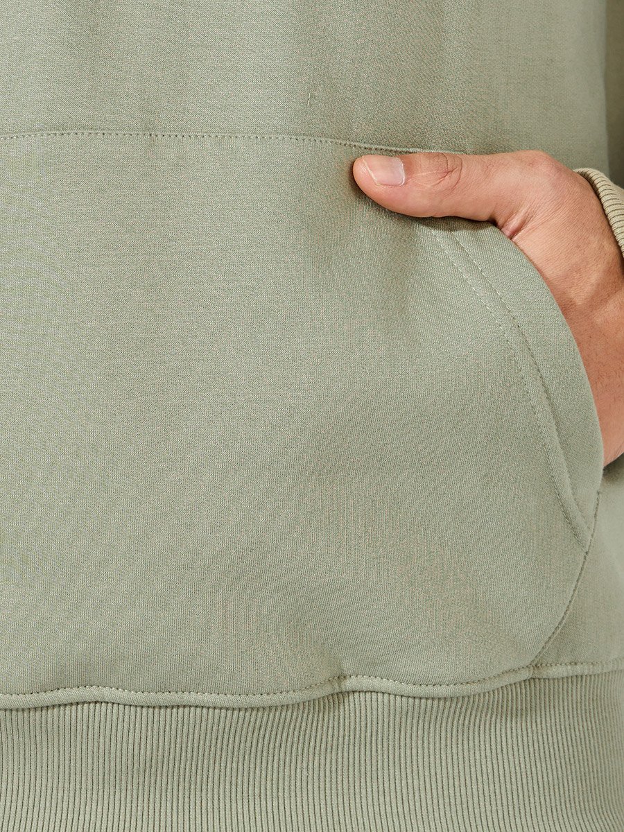 Quarter Zip Relaxed Fit Fleece Hoodie