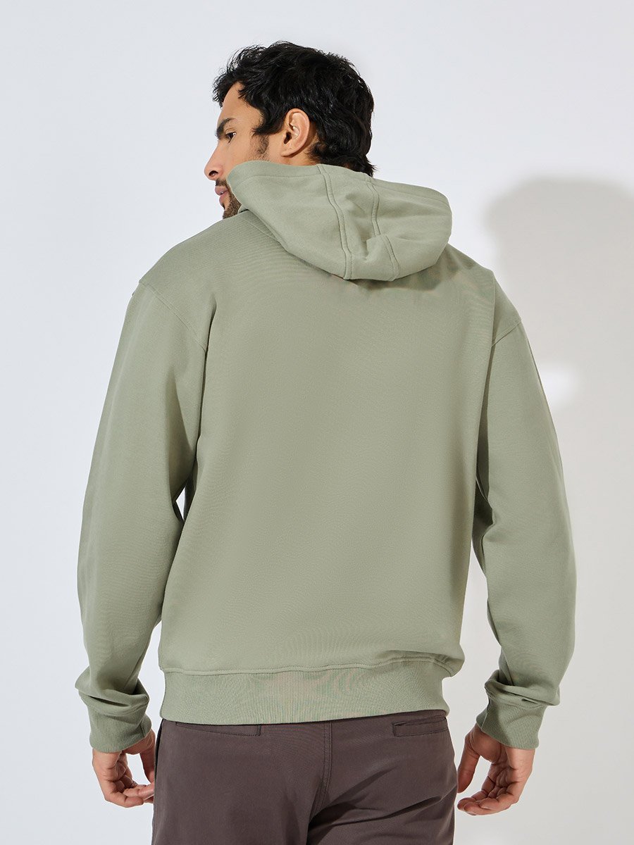 Quarter Zip Relaxed Fit Fleece Hoodie