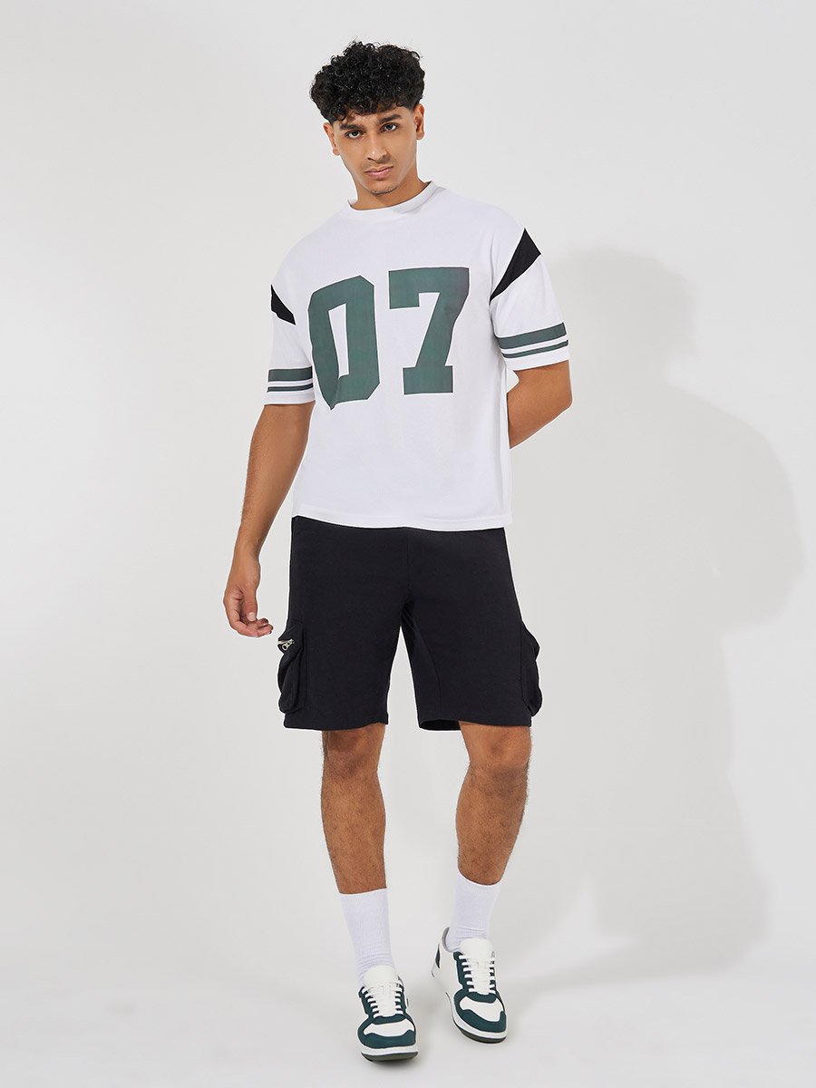 Oversized Varsity Print Crew Neck T-Shirt