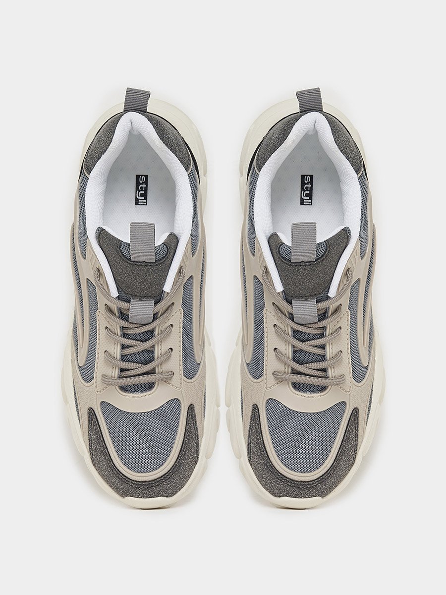 Lace Up Chunky Mesh Sneakers