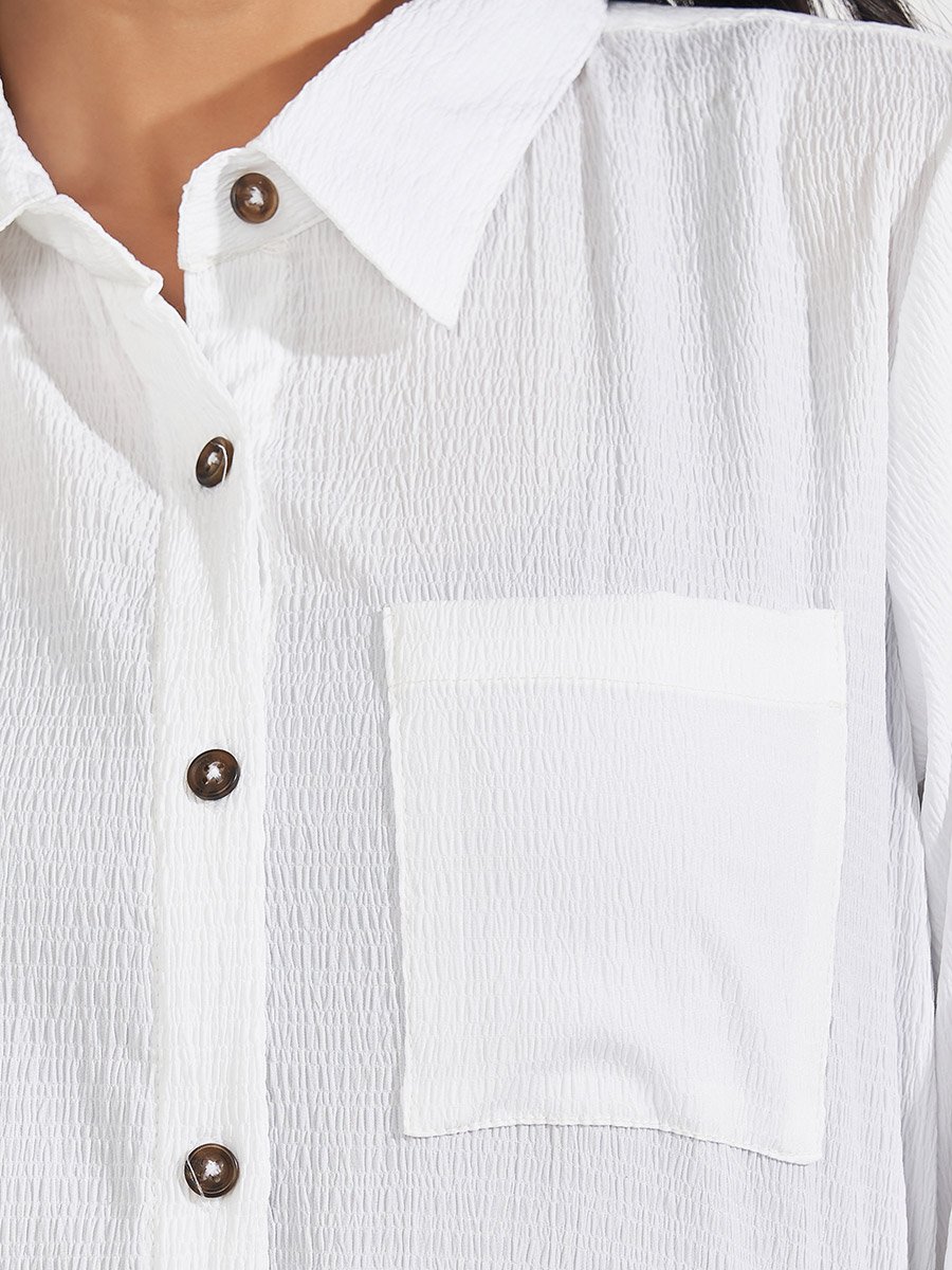 Regular Fit Longline Shirt with Tie Belt