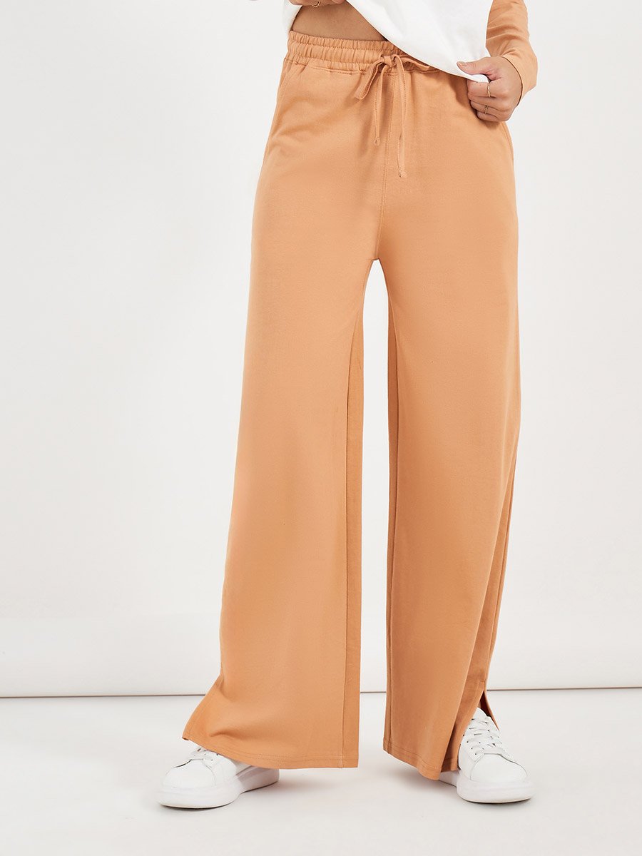 Contrast Raglan Long Sleeve T-Shirt and Wide Leg Joggers Co-Ords